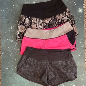 Lululemon lot of 3 Women's running Shorts Size 2